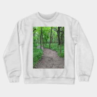 Green Hiking Trail in the Spring Photographic Image Crewneck Sweatshirt